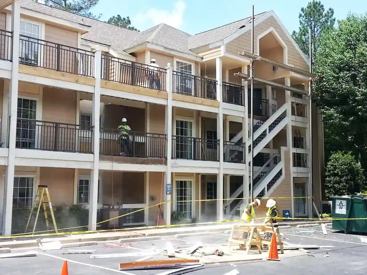 Exterior restoration on a multi-unit commercial property